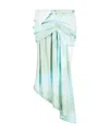 Off-white Tie-dye Draped Mini Skirt In Blue
