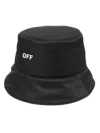 Off-white Black Bucket Hat With Off Writing In Black