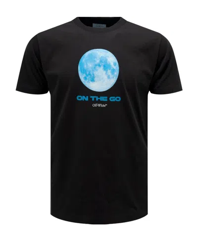 Off-white On The Go Moon Cotton T-shirt In Blue