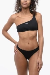 Off-white One Shoulder Bikini Set With Embrodery