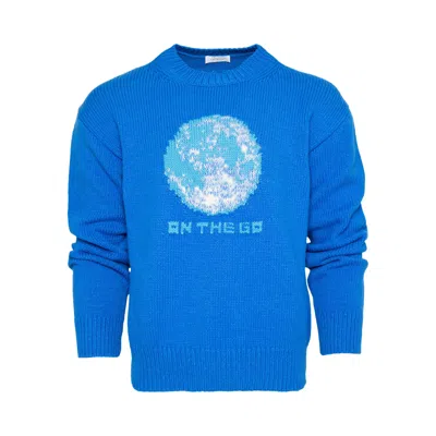 Pre-owned Off-white Onthego Moon Chunky Knit Crew 'dark Blue/purple' | Men's Size Xxl