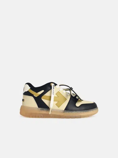 Off-white 'ooo Varsity' Beige Leather Sneakers In Multi