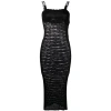 Off-white Open Knit Sleeveless Dress In Black In Black