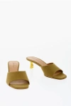 Off-white Open-toe Linen Blend Lollipop Mules Heel 5 Cm