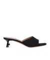 Off-white Open Toe Muller Shoes In Black