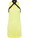 Off-white Openwork Sleeveless Dress In 黄色
