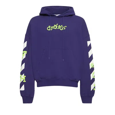 Pre-owned Off-white Opposite Arrow Boxy Hoodie 'purple/lime'