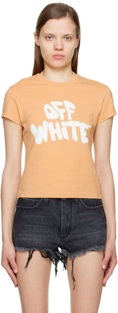 Off-white Orange 70s Type T-shirt In Sand/white