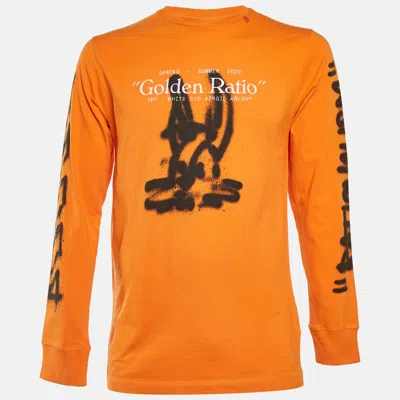 Off-white Orange Golden Ratio Cotton Long Sleeve T-shirt