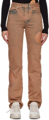 Off-white Orange Meteor Jeans In Peach Orange