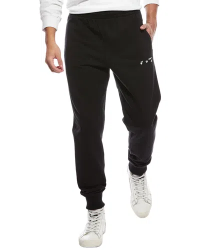 Off-white Orange Ow Logo Slim Cuffed Sweatpant In Black