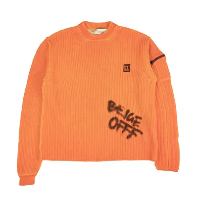 Off-white Orange Ribbed Graffiti Sweater