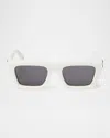 Off-white Oregon Arrow Rectangle Sunglasses In 0107 White Dark Grey