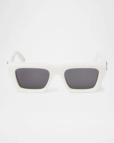Off-white Oregon Arrow Rectangle Sunglasses In 0107 White Dark Grey