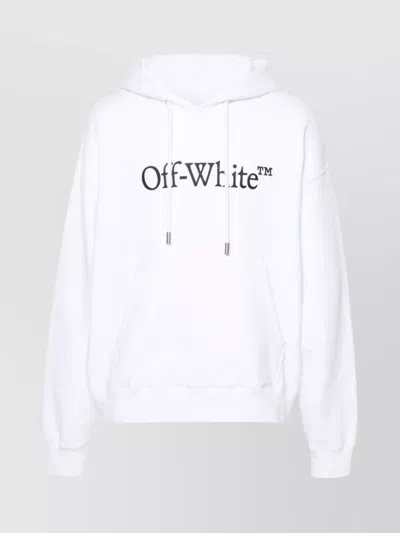 Off-white Organic Cotton Kangaroo Pocket Hoodie In White