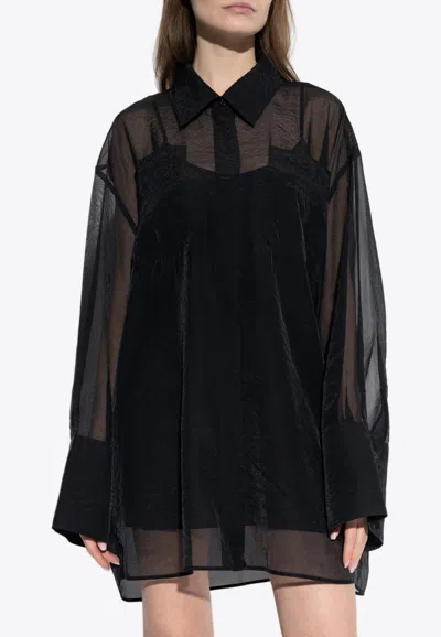 Off-white Black Organza Shirt Dress
