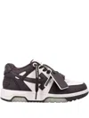 Off-white Our Of Office Arrow-logo Leather Sneakers In Brown