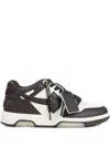 Off-white Our Of Office Arrow-patch Leather Sneakers In Brown
