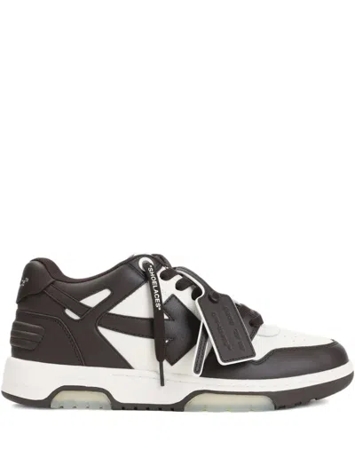 OFF-WHITE OUR OF OFFICE ARROW-PATCH LEATHER SNEAKERS
