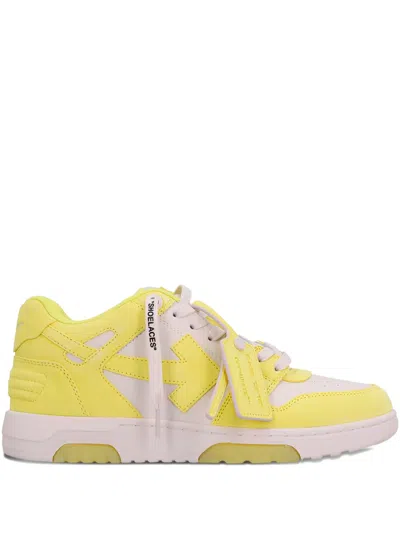 Off-white Out Of Office Arrow-appliqué Sneakers In Yellow