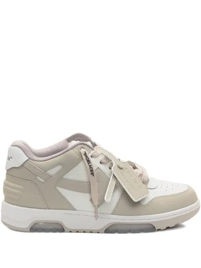 OFF-WHITE OUT OF OFFICE ARROW-DETAIL CALFSKIN SNEAKERS