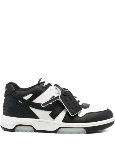 Off-white Out Of Office Arrow-detail Leather Low-top Sneakers In Black