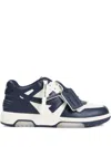 Off-white Out Of Office Arrow-patch Leather Sneakers In Blue