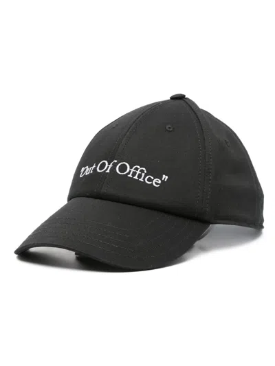 Off-white Out Of Office Baseball Cap In 黑色