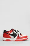 Off-white Out Of Office Basket Sneakers In Red Leather In Red-blac