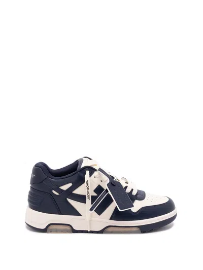 Off-white Out Of Office Arrow-patch Leather Sneakers In Blue