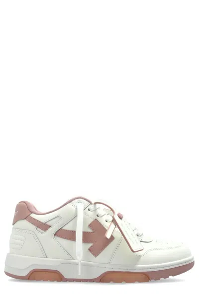 Off-white Off White Woman White Leather Out Of Office Sneakers In Multi