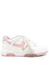 Off-white Off White Woman White Leather Out Of Office Sneakers In Pink