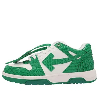 Off-white Out Of Office Crocodile Print Low-top Sneakers 'green White' In Multi