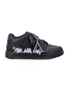 Off-white Out Of Office Black Low Top Sneakers With Arrow Patch In Leather Man In Black