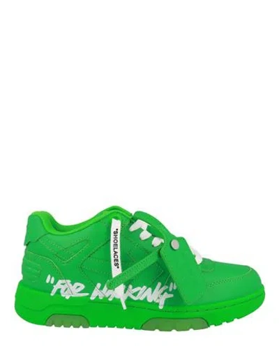 Off-white "out Of Office "for Walking" Low-top Sneakers" Man Sneakers Multicolored Size 9 Calfskin, In Green