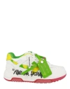 OFF-WHITE OFF-WHITE "OUT OF OFFICE "FOR WALKING" LOW-TOP SNEAKERS" WOMAN SNEAKERS MULTICOLORED SIZE 8 CALFSKIN