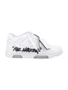 Off-white Out Of Office Graffiti-print Low-top Sneakers In White Black