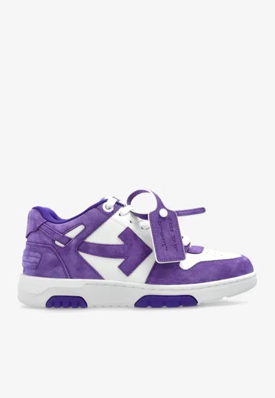 Off-white Out Of Office Leather Low-top Sneakers In Purple