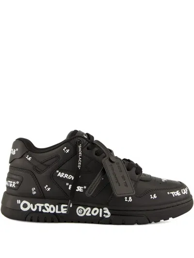 Off-white Out Of Office Leather Sneakers In Black