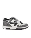 Off-white Out Of Office Grey Low Top Sneakers With Logo Patch On The Tongue And Contrasting Stitching In Leath In Multi