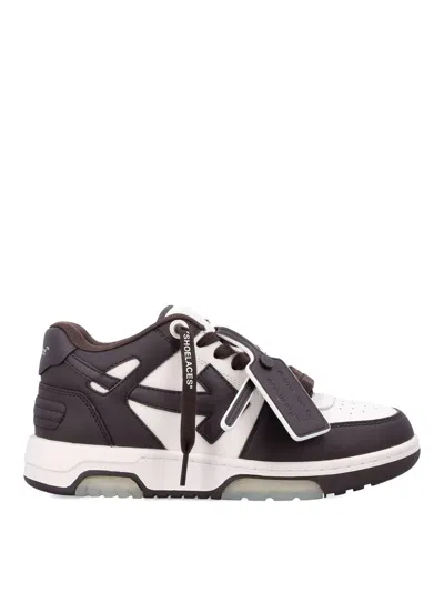 Off-white Out Of Office Leather Sneakers In Brown