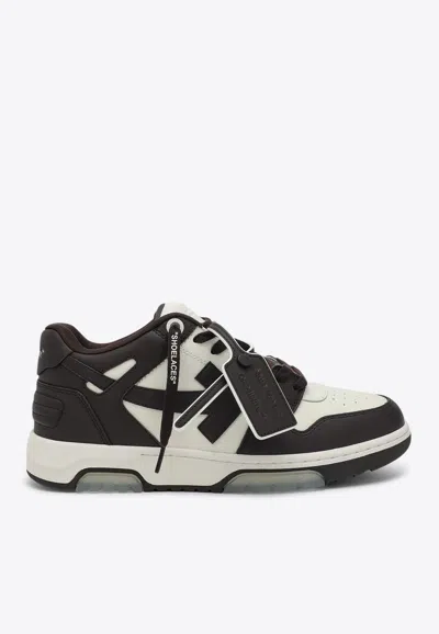 Off-white Low-top Sneakers With Iconic Branding And Rubber Sole In Black