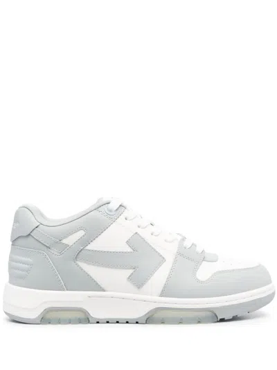 Off-white Off White Out Of Office Leather Sneakers In Gray