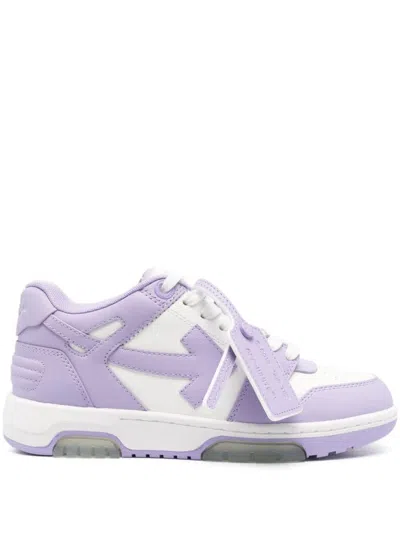 Off-white Out Of Office Leather Sneakers In Purple