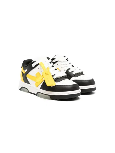 Off-white Kids' Out Of Office Leather Sneakers In White