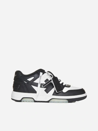Off-white Out Of Office Leather Low Top Sneakers In Black