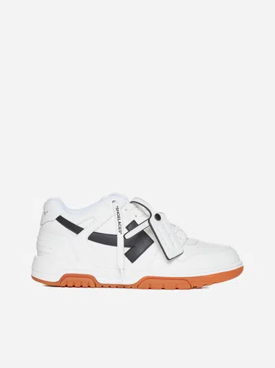 Off-white Out Of Office Leather Trainers In White,black