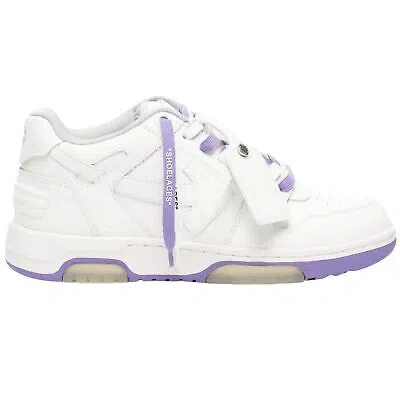 Pre-owned Off-white Out Of Office Lilac Calf Leather Sneakers In Purple