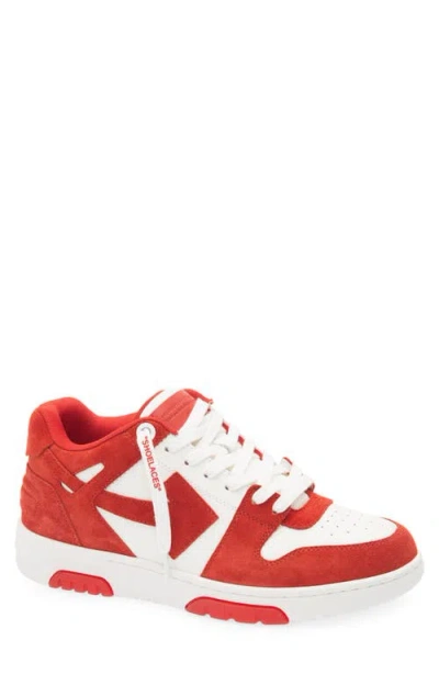 Off-white Red & White Out Of Office Suede Trainers