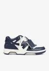 Off-white Out Of Office Arrow-patch Leather Sneakers In Blue
